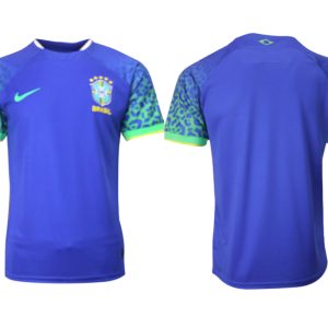 Brasilien FIFA WM Katar 2022 Auswärtstrikot blau Kurzarm Online Kaufen