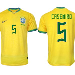 Brasilien FIFA WM Katar 2022 Heimtrikot gelb Kurzarm für Herren CASEMIRO 5