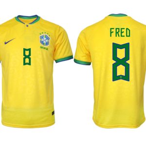 Brasilien FIFA WM Katar 2022 Heimtrikot gelb Kurzarm für Herren FRED 8