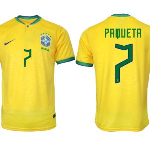 Brasilien FIFA WM Katar 2022 Heimtrikot gelb Kurzarm für Herren PAQUETA 7