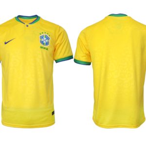 Brasilien FIFA WM Katar 2022 Heimtrikot gelb Kurzarm Fußballtrikot für Herren