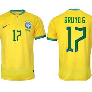 BRUNO G. #17 Brasilien FIFA WM Katar 2022 Heimtrikot gelb Kurzarm Fußballtrikot Herren Sale