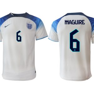 England FIFA WM Katar 2022 weiß blau Herren Heimtrikot mit Namen MAGUIRE 6