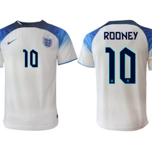 England FIFA WM Katar 2022 weiß blau Herren Heimtrikot mit Namen ROONEY 10