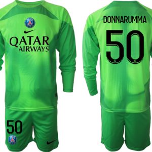 Fußball Trikot Outlet Paris Saint Germain PSG Goalkeeper schwarz Langarm in grün DONNARUMMA 50