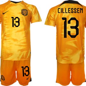 Fußballtrikot für Herren Niederlande Heimtrikot WM 2022 Fußballtrikot Orange CILLESSEN 13