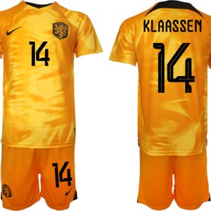 Fußballtrikot für Herren Niederlande Heimtrikot WM 2022 Fußballtrikot Orange KLAASSEN 14