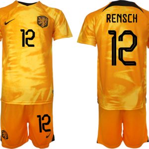 Fußballtrikot für Herren Niederlande Heimtrikot WM 2022 Fußballtrikot Orange RENSCH 12