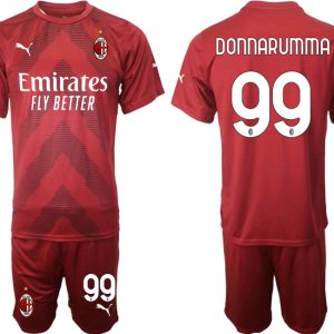 Günstig Herren Fußballtrikots AC Milan Torwarttrikot 2022/23 rot Trikotsatz DONNARUMMA 99