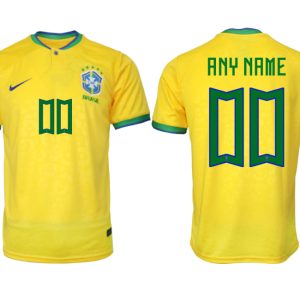 Herren Brasilien FIFA WM Katar 2022 Heimtrikot gelb Kurzarm Personalisierbar