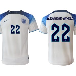 Herren England FIFA WM Katar 2022 weiß blau Heimtrikot Kurzarm ALEXANDER-ARNOLD 22