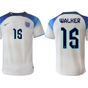 Herren England FIFA WM Katar 2022 weiß blau Heimtrikot Kurzarm WALKER 15