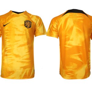 Herren Niederlande Heimtrikot WM 2022 Orange Kurzarm Fußball Trikot Outlet