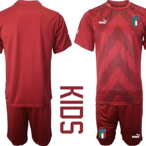 Italien Trikots Torwarttrikot für Kinder 2022-23 rot Fußballtrikots Set