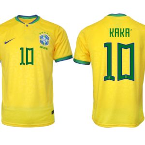 KAKA'#10 Brasilien FIFA WM Katar 2022 Heimtrikot gelb Kurzarm Fußballtrikot Herren Sale