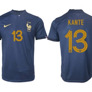 KANTE #13 Frankreich FIFA WM Katar 2022 marineblau Heimtrikot Kurzarm für Herren