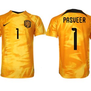 Kaufe Herren Fußballtrikots Niederlande Heimtrikot WM 2022 Orange Kurzarm PASVEER 1