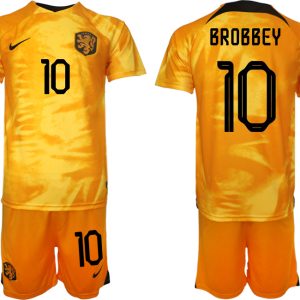 Kaufe Neue Fußballtrikots Niederlande Heimtrikot WM 2022 Fußballtrikot Orange BROBBEY 10