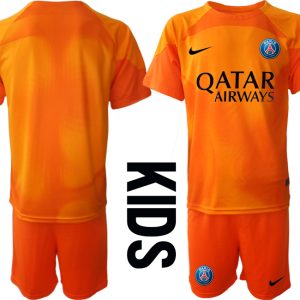 Kinder Paris Saint Germain PSG Goalkeeper 2022/23 orange Fußballtrikots Kaufen