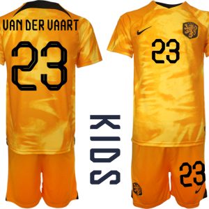 Kinderheim Nationalmannschaft Trikot Niederlande 2022-23 mit Aufdruck VAN DER VAART 23