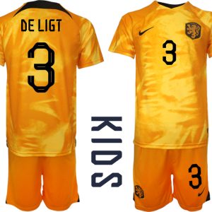 Kinderheim Nationalmannschaft Trikot Niederlande 2022-23 Online Kaufen DE LIGT 3