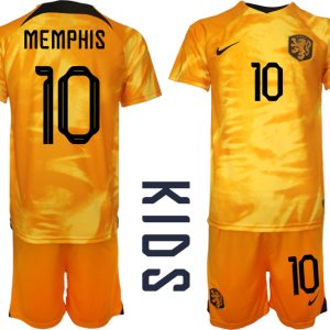 Kinderheim Nationalmannschaft Trikot Niederlande 2022-23 Online Kaufen MEMPHIS 10