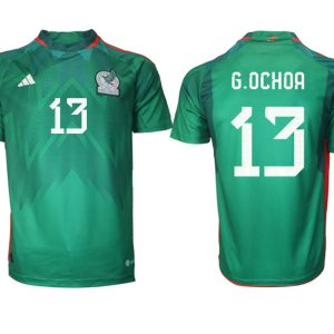 Mexiko FIFA WM Katar 2022 Heimtrikot grün Kurzarm mit Namen G.OCHOA 13