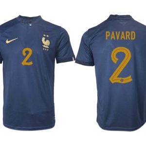 Neuen Frankreich FIFA WM Katar 2022 marineblau Heimtrikot Kurzarm PAVARD 2