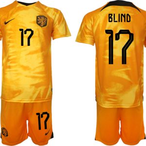 Neuen Fußballtrikot für Herren Niederlande Heimtrikot WM 2022 Orange BLIND 17