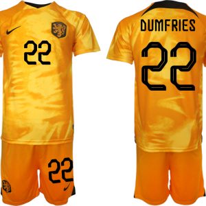 Neuen Fußballtrikot für Herren Niederlande Heimtrikot WM 2022 Orange DUMFRIES 22