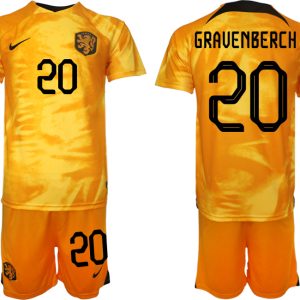 Neuen Fußballtrikot für Herren Niederlande Heimtrikot WM 2022 Orange GRAVENBERCH 20