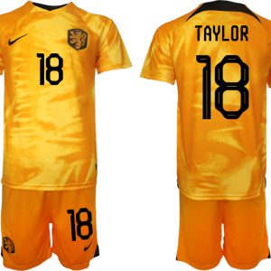 Neuen Fußballtrikot für Herren Niederlande Heimtrikot WM 2022 Orange TAYLOR 18