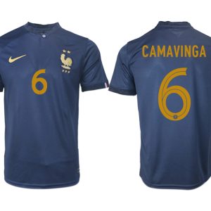 Neuen Fußballtrikots Frankreich FIFA WM Katar 2022 marineblau Heimtrikot CAMAVINGA 6