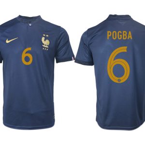 Neuen Fußballtrikots Frankreich FIFA WM Katar 2022 marineblau Heimtrikot POGBA 6