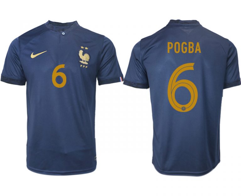 Neuen Fußballtrikots Frankreich FIFA WM Katar 2022 marineblau Heimtrikot POGBA 6