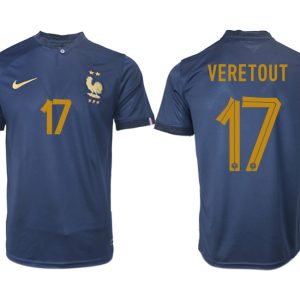 VERETOUT #17 Frankreich FIFA WM Katar 2022 marineblau Heimtrikot Kurzarm für Herren