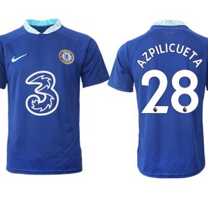 AZPILICUETA #28 Herren Chelsea FC Heimtrikot 2022-23 blau Kurzarm Fußball Trikot Outlet