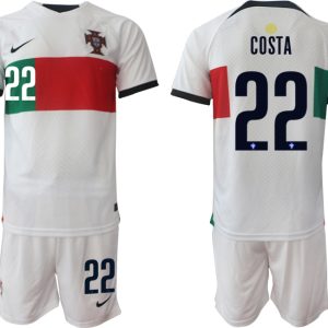 COSTA #22 Herren Portugal WM 2022 Auswärtstrikot Kurzarm + Kurze Hosen