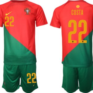 COSTA #22 Portugal 2022-2023 Heim Trikot für Herren Kurzarm + Kurze Hosen