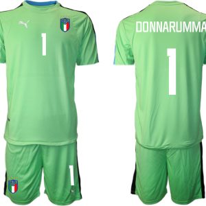 DONNARUMMA #1 Herren Italien Torwarttrikot Fußball WM 2022 frucht grün Trikotsatz Kurzarm + Kurze Hosen