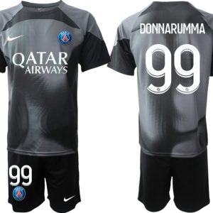 DONNARUMMA #99 Herren Paris Saint Germain PSG Torwarttrikot 2023 schwarz Kurzarm + Kurze Hosen