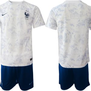 Fußballtrikot für Herren Frankreich WM 2022 Auswärtstrikot weiß Offizielle Trikots