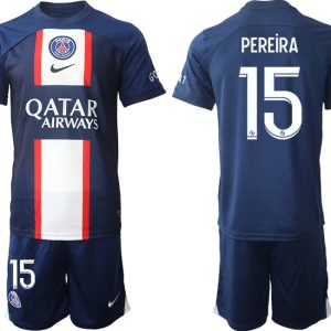 Fußballtrikot für Herren Paris Saint Germain PSG 2022-23 Heimtrikot KurzarmTrikotsatz PEREiRA 15