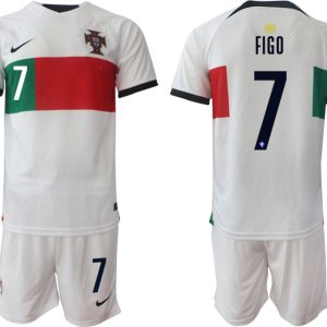 Fußballtrikot für Herren Portugal WM 2022 Auswärtstrikot Trikotsatz mit Namen FIGO 7