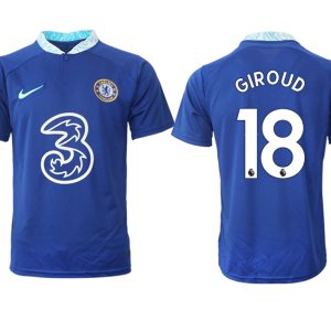 GIROUD 18 Herren Chelsea FC Heimtrikot 2022-23 blau Kurzarm Fußball Trikot Outlet