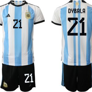 Herren Argentinien Fußball-WM 2022 World Cup Heimtrikots mit Aufdruck DYBALA 21