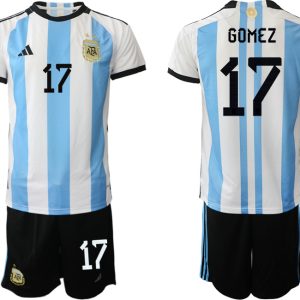 Herren Argentinien Fußball-WM 2022 World Cup Heimtrikots mit Aufdruck GOMEZ 17