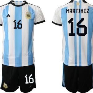 Herren Argentinien Fußball-WM 2022 World Cup Heimtrikots mit Aufdruck MARTINEZ 16