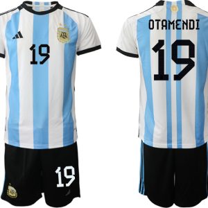 Herren Argentinien Fußball-WM 2022 World Cup Heimtrikots mit Aufdruck OTAMENDI 19