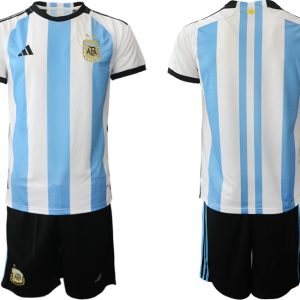 Herren Argentinien T-Shirt Fußball-WM 2022 World Cup Heimtrikots Fußballtrikot Kaufen